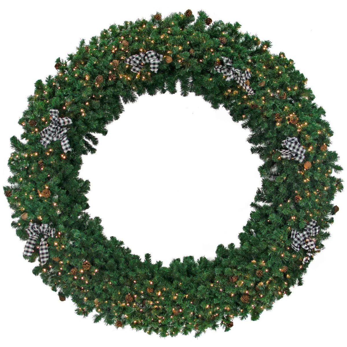 8FT PRE-LIT PREMIER PINE FIR CHRISTMAS WREATH