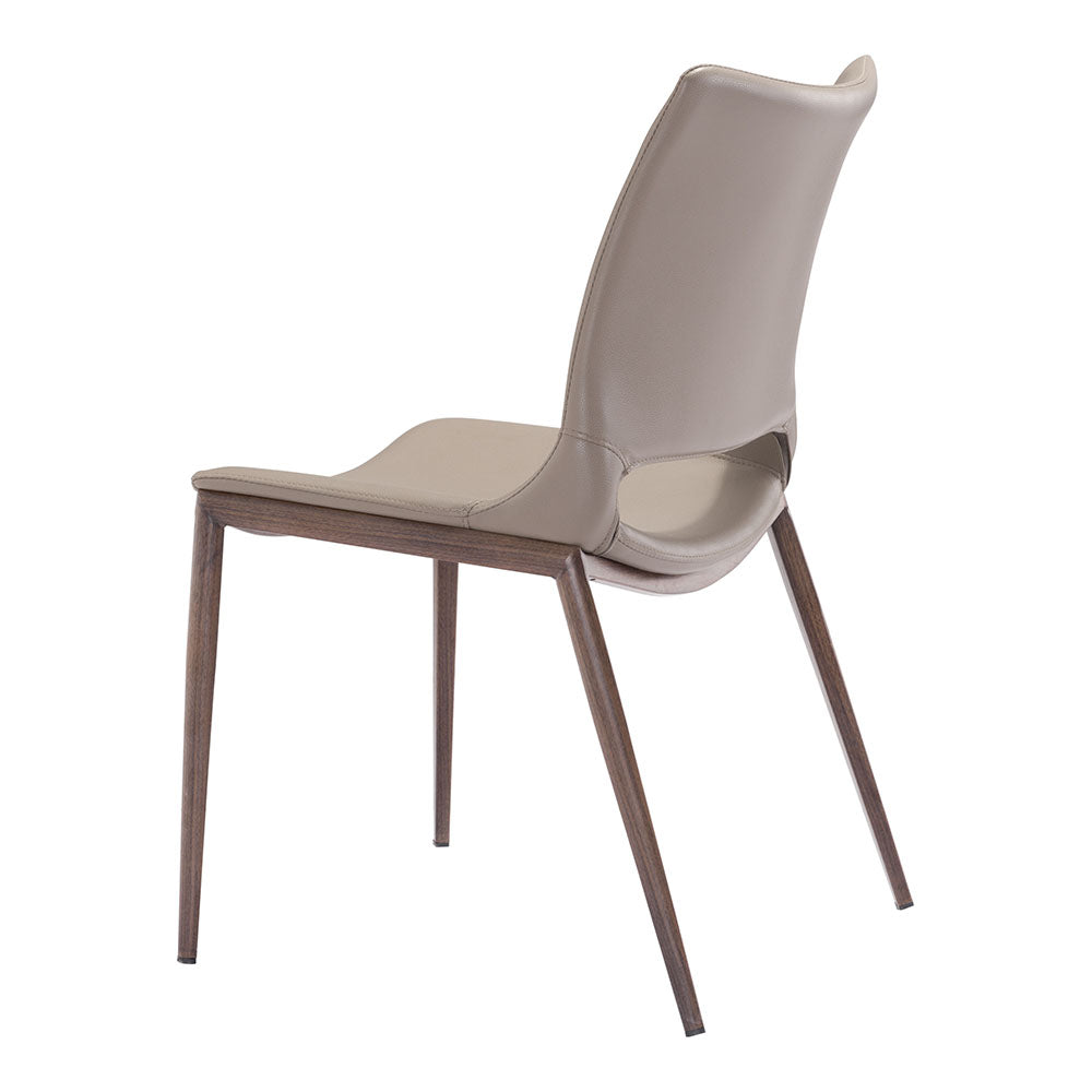ACE DINING CHAIR BROWN & WALNUT