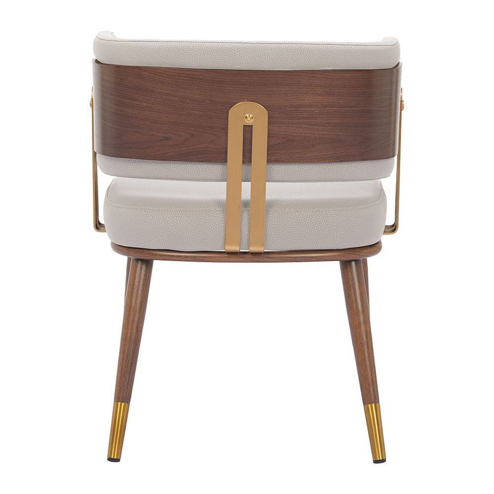 BREW DINING CHAIR BEIGE & WALNUT