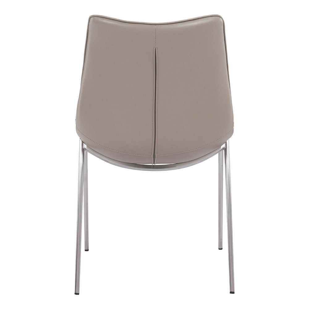 MAGNUS DINING CHAIR BROWN & SILVER