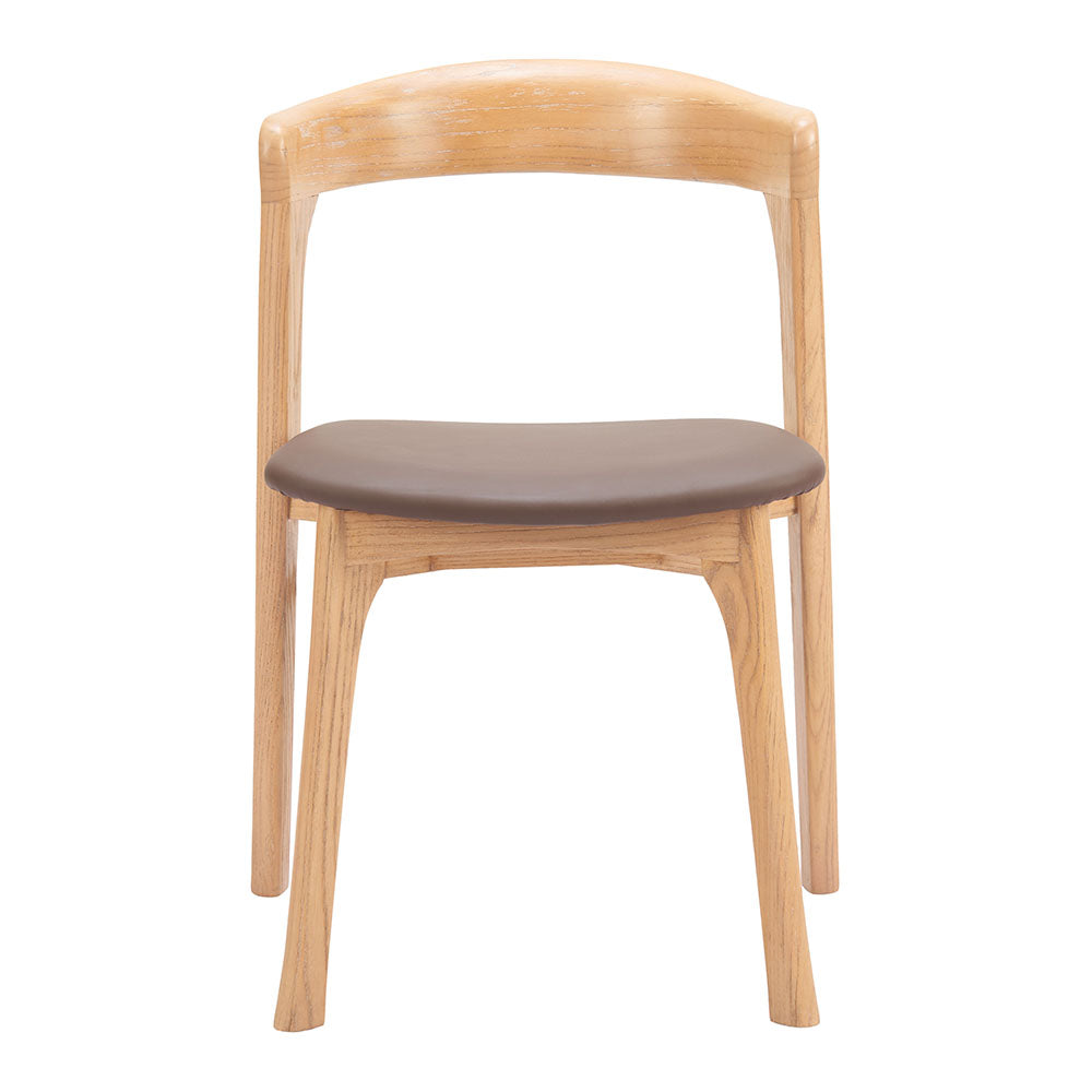 PIORO DINING CHAIR BROWN & NATURAL