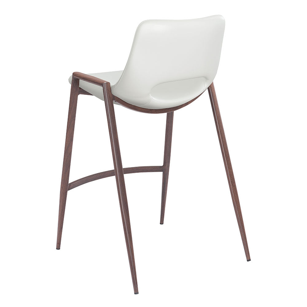 DESI COUNTER STOOL WHITE & WALNUT