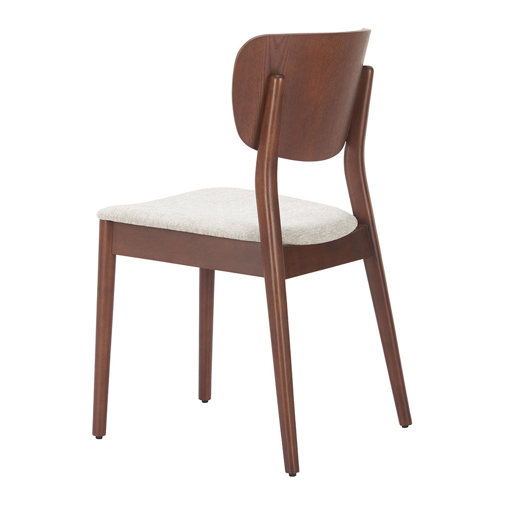 KELLUA DINING CHAIR WALNUT & BEIGE
