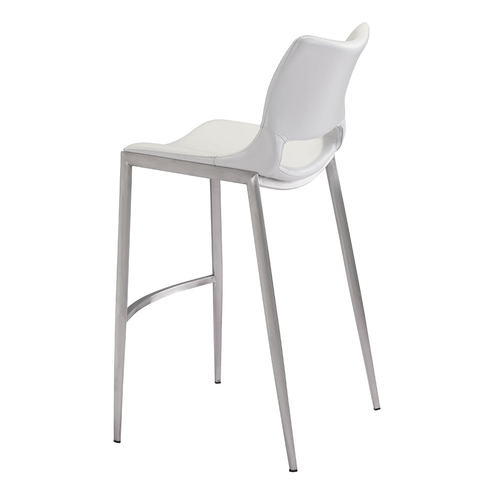 ACE BARSTOOL WHITE & SILVER