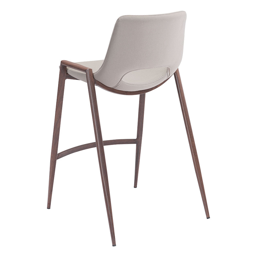 DESI COUNTER STOOL BEIGE & WALNUT