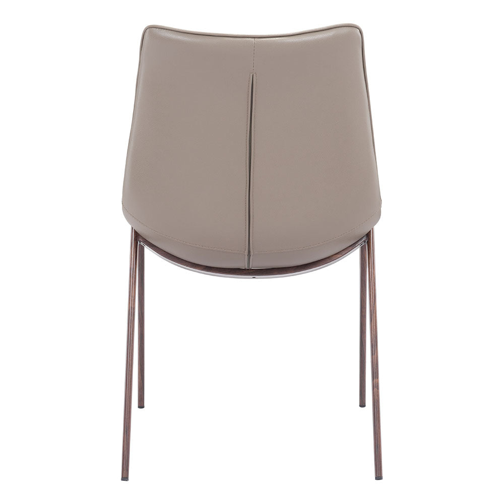 MAGNUS DINING CHAIR BROWN & WALNUT