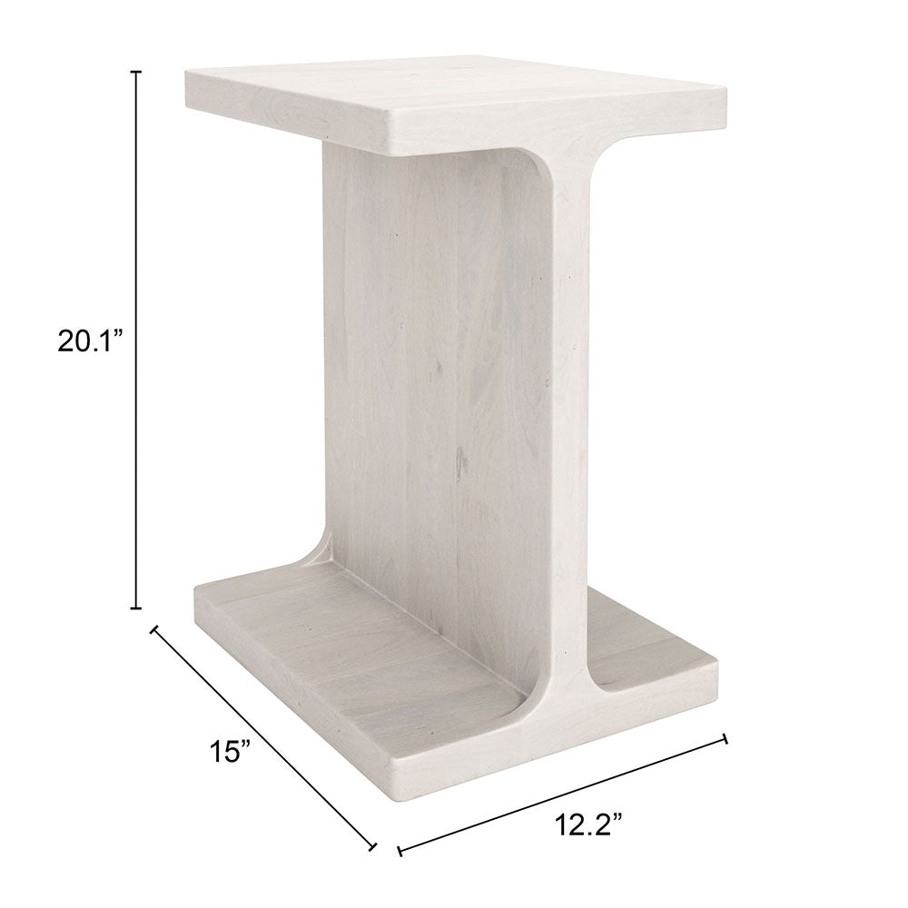 BAMA SIDE TABLE WHITEWASHED