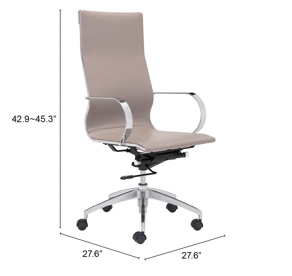 GLIDER HIGH BACK OFFICE CHAIR TAUPE