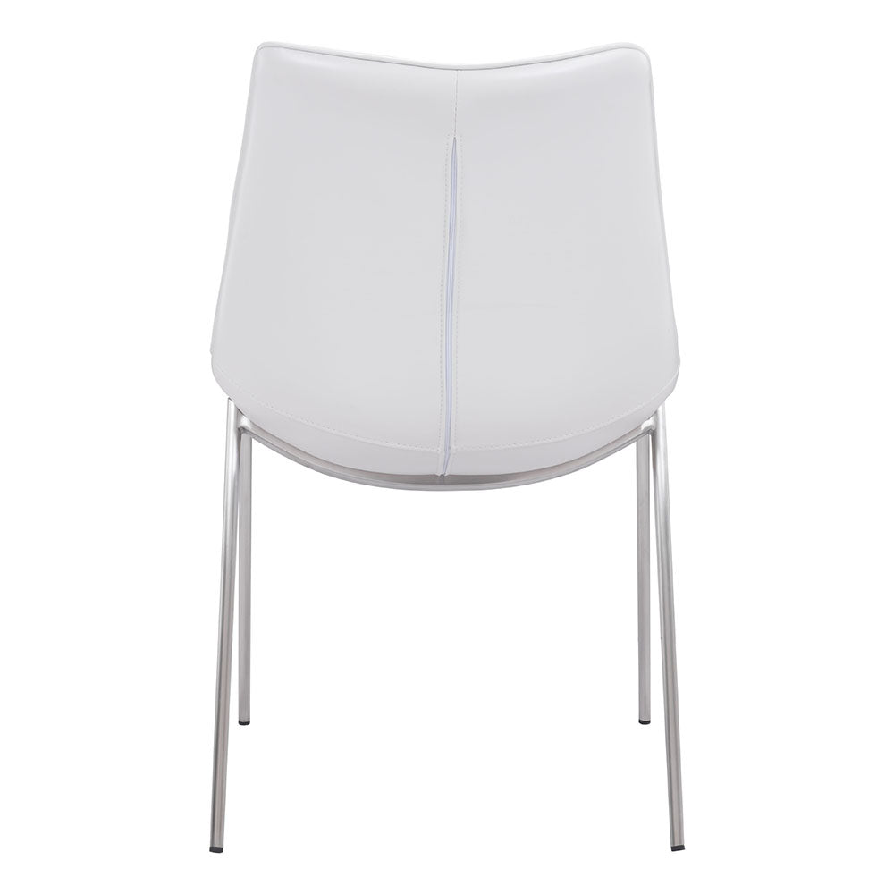 MAGNUS DINING CHAIR WHITE & SILVER