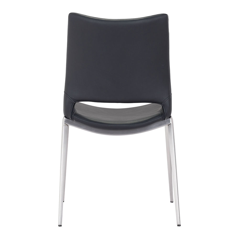 ACE DINING CHAIR BLACK & SILVER