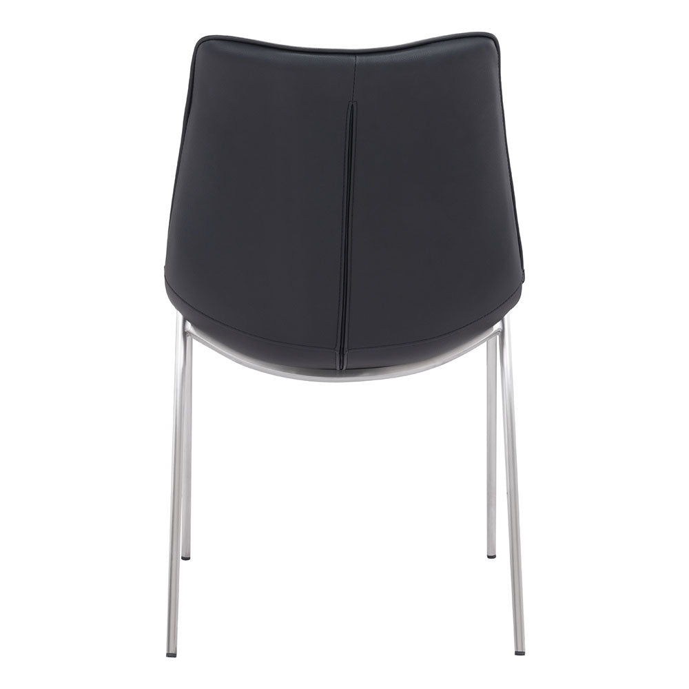 MAGNUS DINING CHAIR BLACK & SILVER