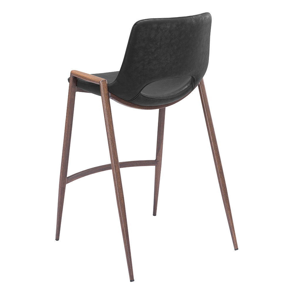 DESI COUNTER STOOL BLACK & WALNUT