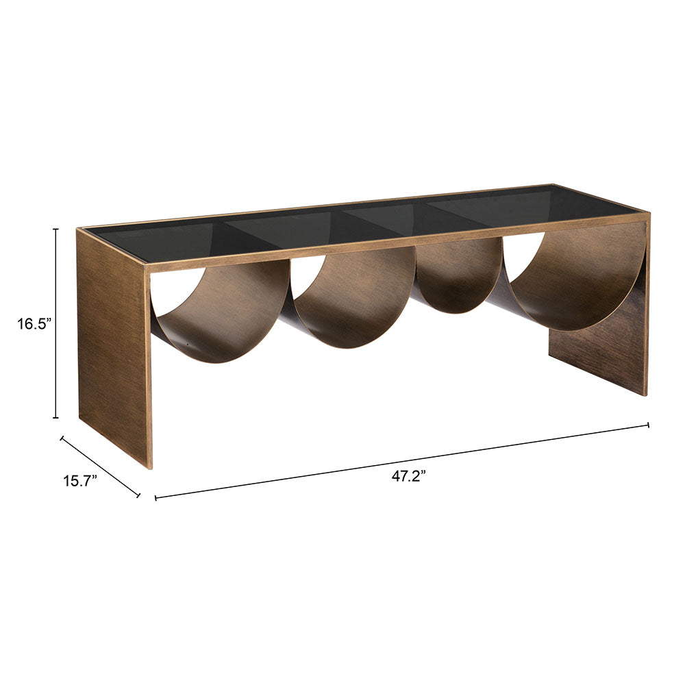 REED COFFEE TABLE BRASS & BLACK