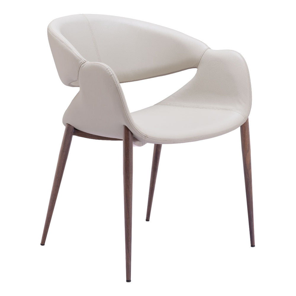 LIMAY DINING CHAIR BEIGE & WALNUT