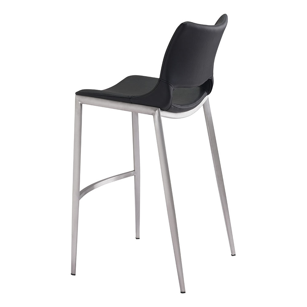 ACE BARSTOOL BLACK & SILVER
