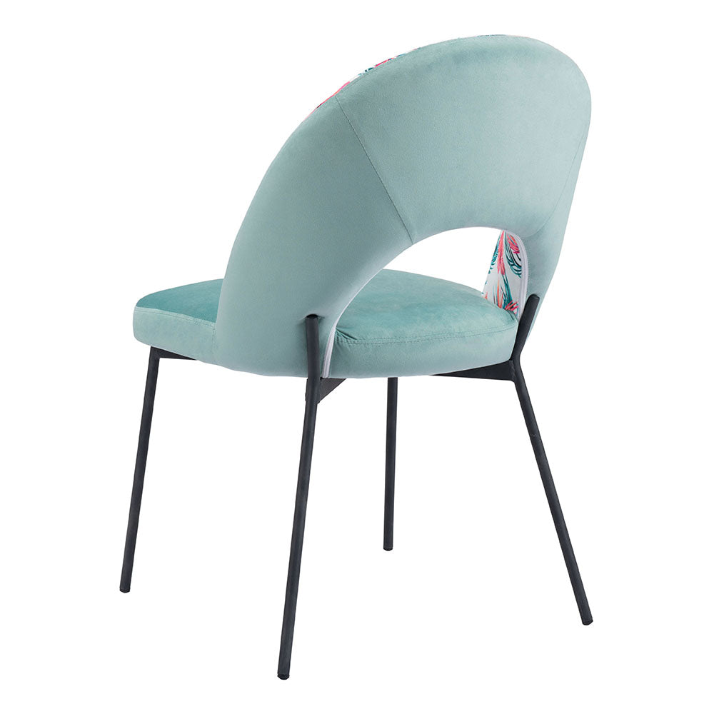 BETHPAGE DINING CHAIR MULTICOLOR PRINT & GREEN