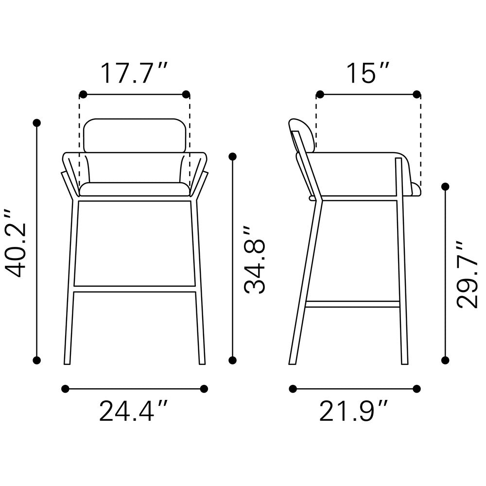 BREMOR BARSTOOL SLATE GRAY