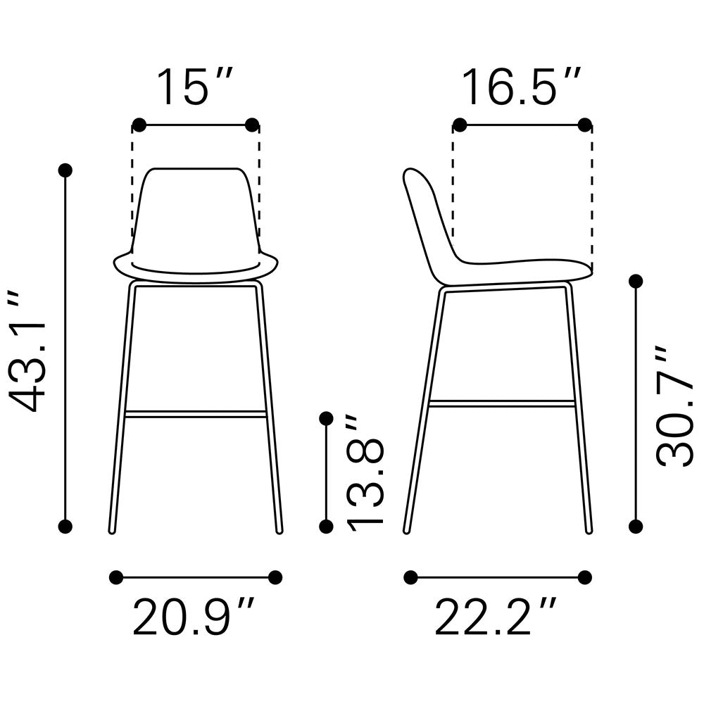 BYRON BARSTOOL GRAY