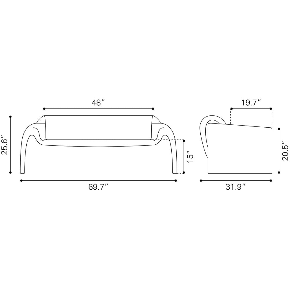 HORTEN SOFA RED