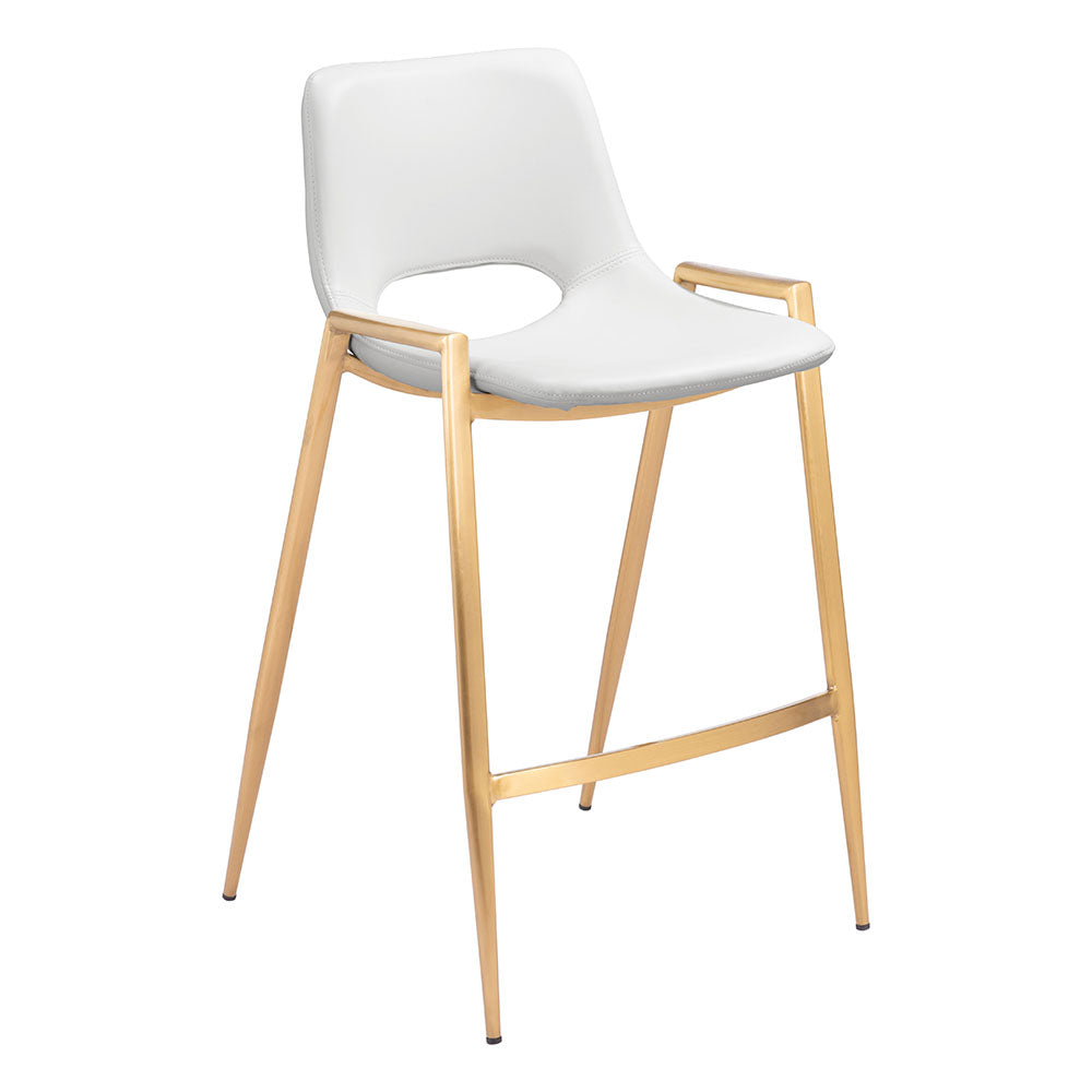 DESI COUNTER STOOL WHITE & GOLD