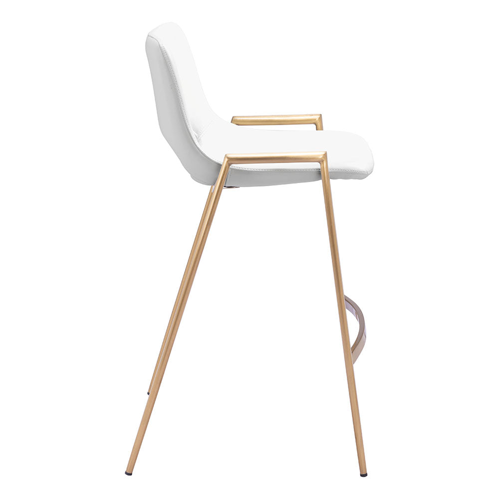 DESI COUNTER STOOL WHITE & GOLD