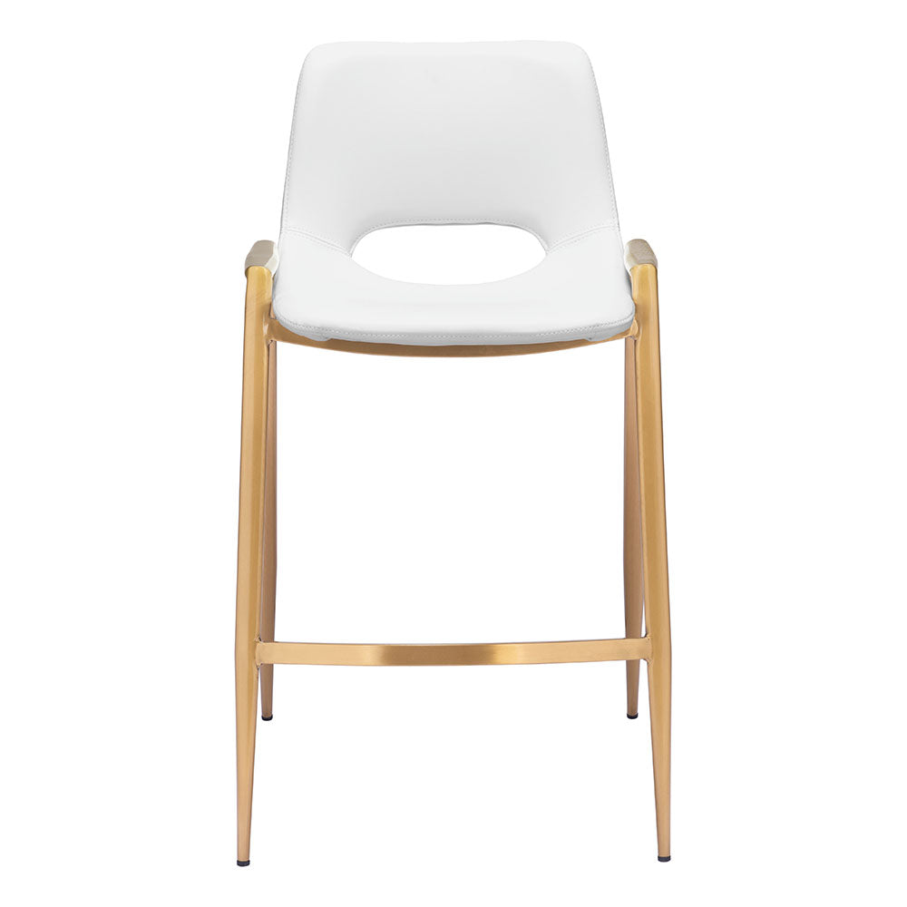 DESI COUNTER STOOL WHITE & GOLD