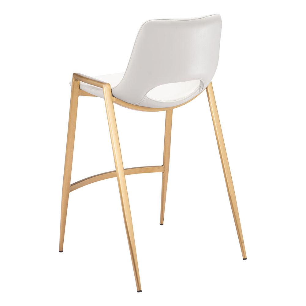 DESI COUNTER STOOL WHITE & GOLD
