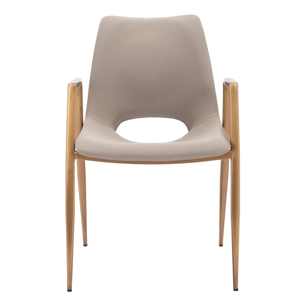 DESI DINING CHAIR BEIGE & GOLD
