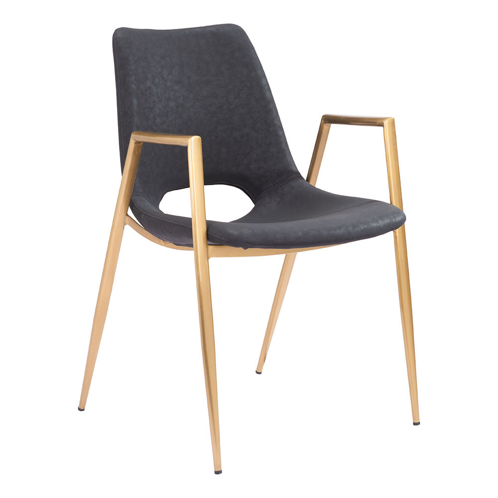 DESI DINING CHAIR BLACK & GOLD