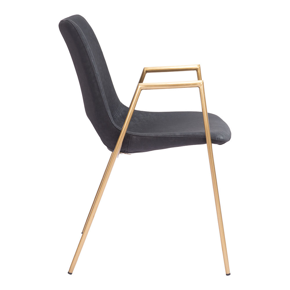 DESI DINING CHAIR BLACK & GOLD