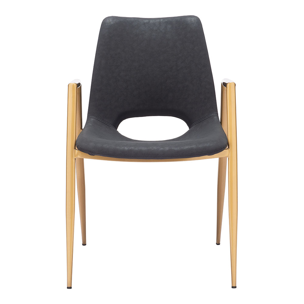 DESI DINING CHAIR BLACK & GOLD