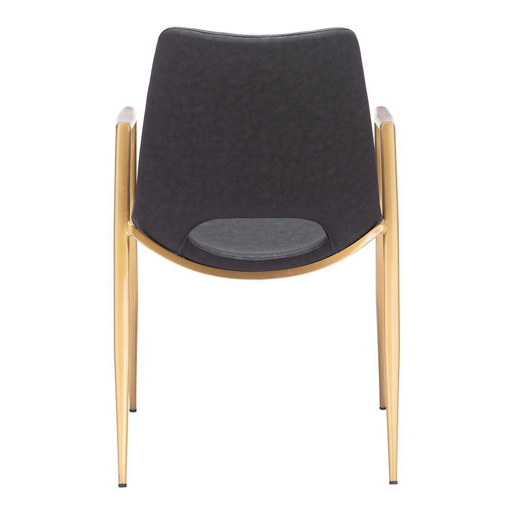 DESI DINING CHAIR BLACK & GOLD