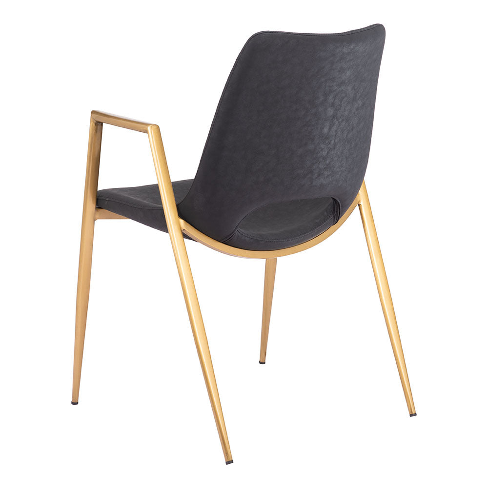 DESI DINING CHAIR BLACK & GOLD