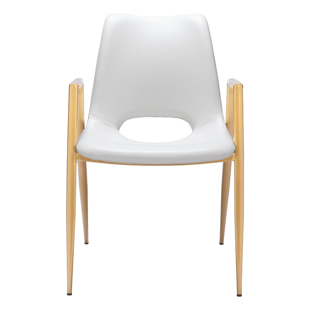 DESI DINING CHAIR WHITE & GOLD