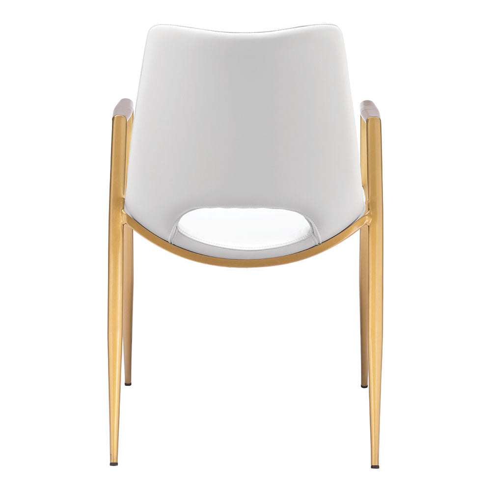 DESI DINING CHAIR WHITE & GOLD