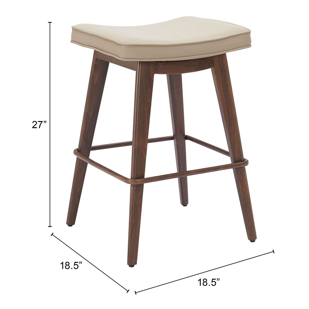 DIVAT COUNTER STOOL BEIGE & WALNUT