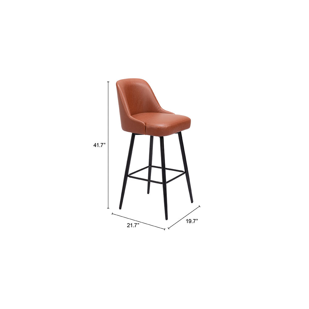 KEPPEL SWIVEL BARSTOOL BROWN