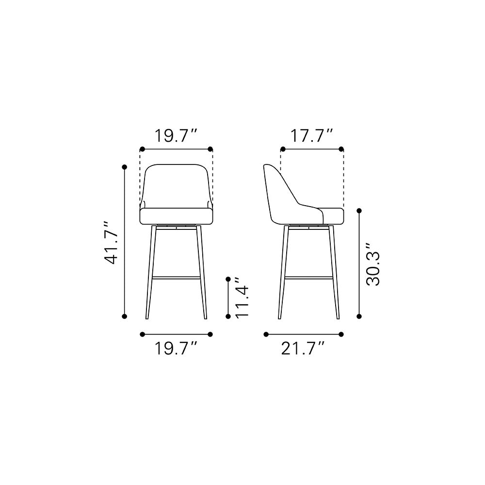 KEPPEL SWIVEL BARSTOOL BROWN