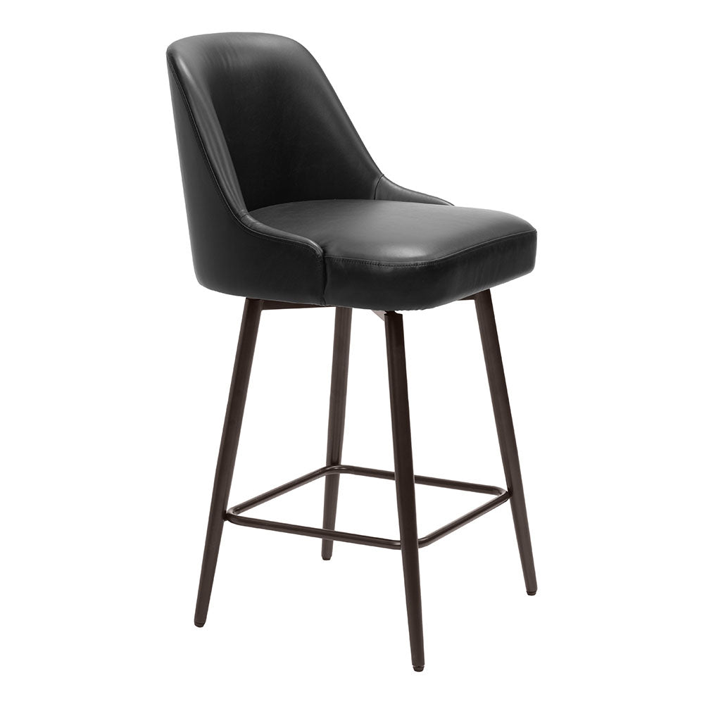 KEPPEL SWIVEL COUNTER STOOL BLACK & BRONZE