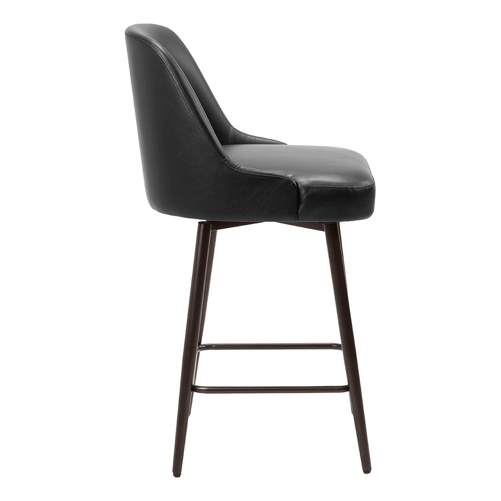 KEPPEL SWIVEL COUNTER STOOL BLACK & BRONZE