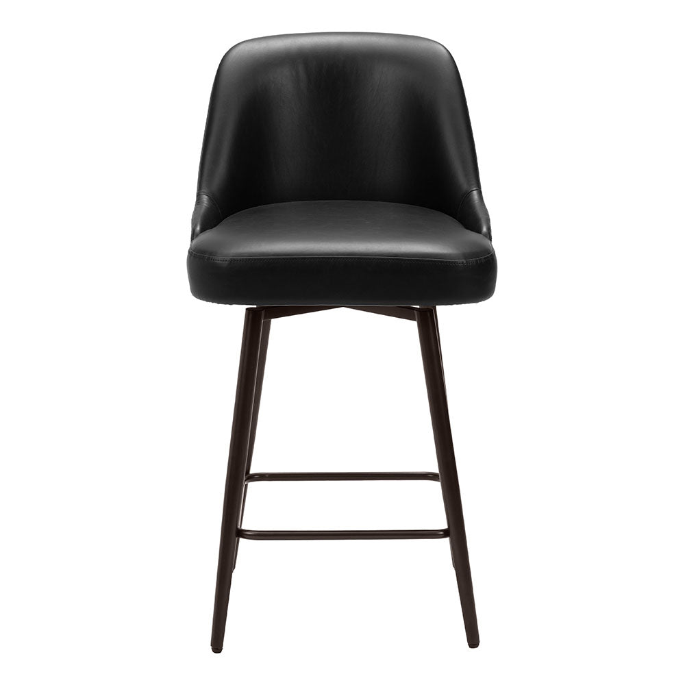 KEPPEL SWIVEL COUNTER STOOL BLACK & BRONZE