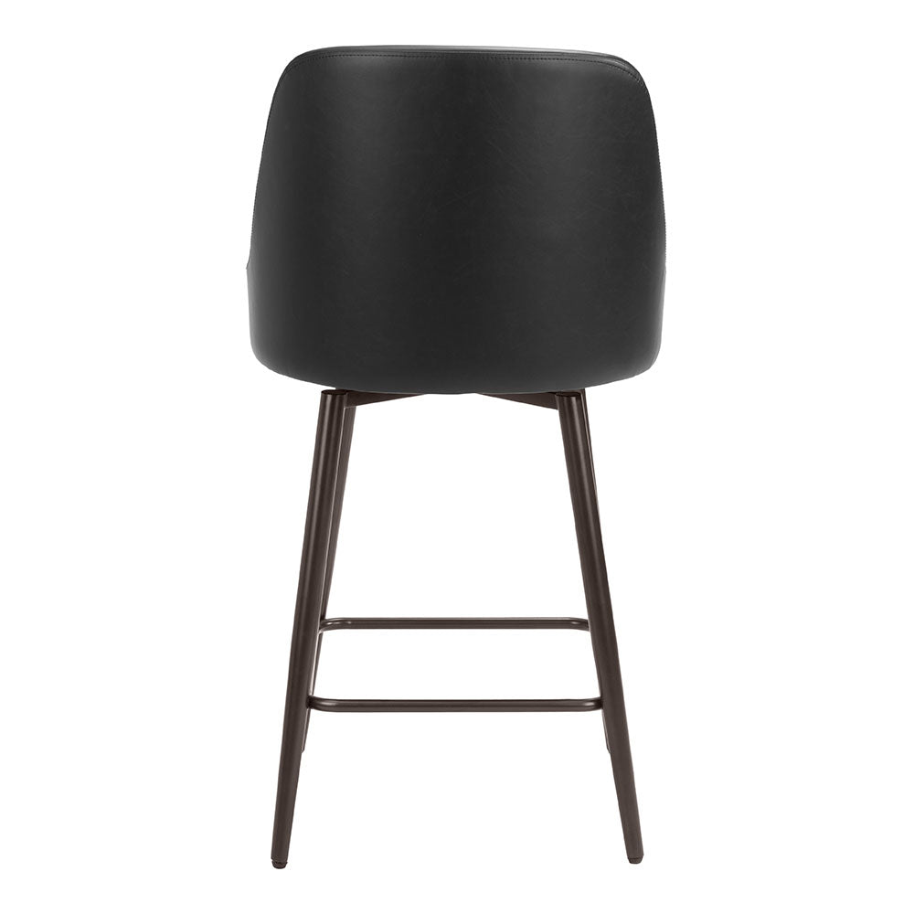 KEPPEL SWIVEL COUNTER STOOL BLACK & BRONZE