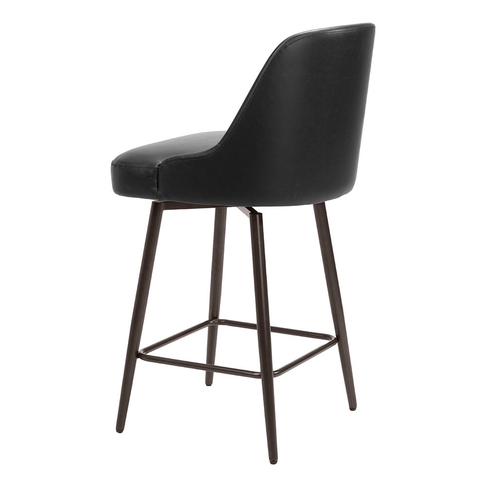 KEPPEL SWIVEL COUNTER STOOL BLACK & BRONZE