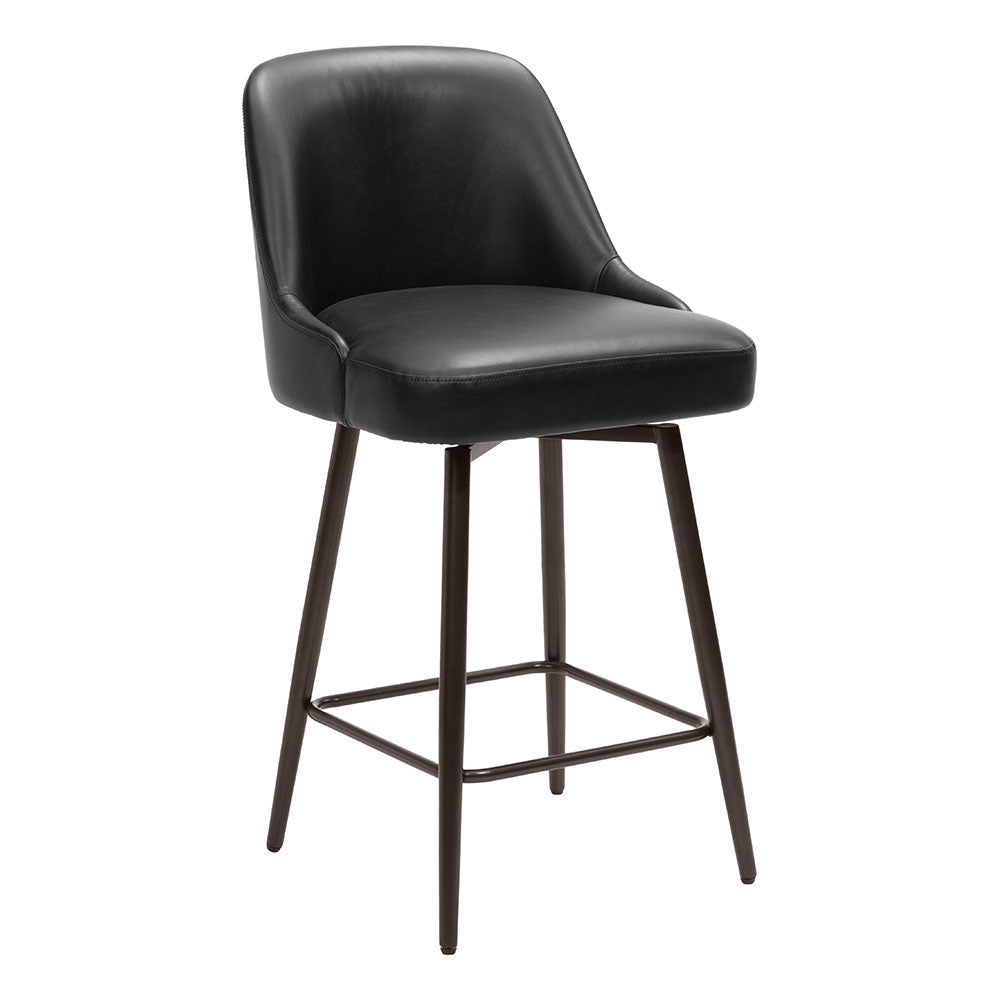KEPPEL SWIVEL COUNTER STOOL BLACK & BRONZE