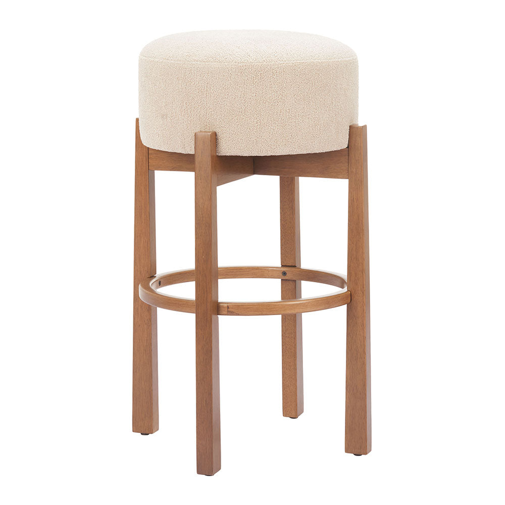 NADE BARSTOOL BEIGE & WALNUT