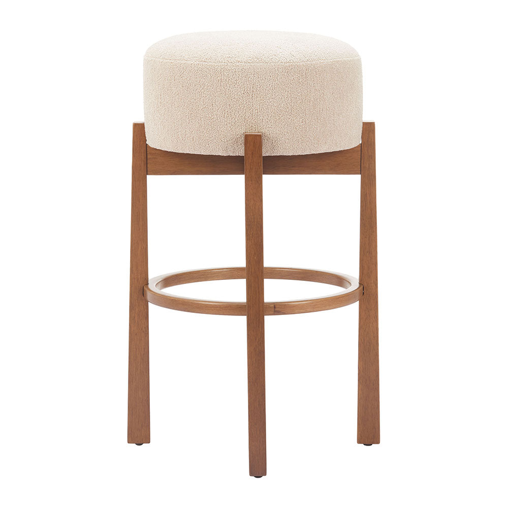 NADE BARSTOOL BEIGE & WALNUT