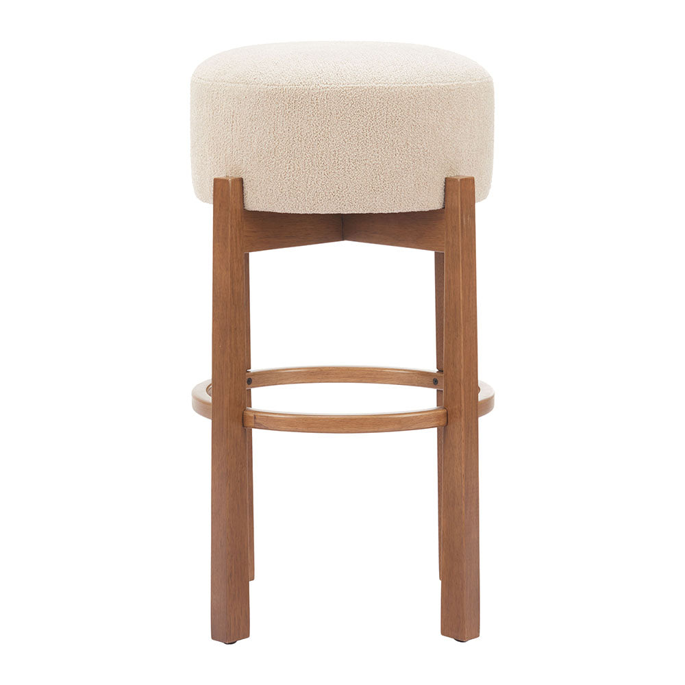 NADE BARSTOOL BEIGE & WALNUT