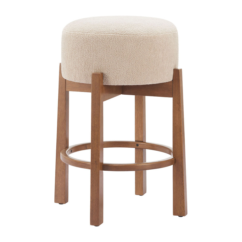NADE COUNTER STOOL BEIGE & WALNUT