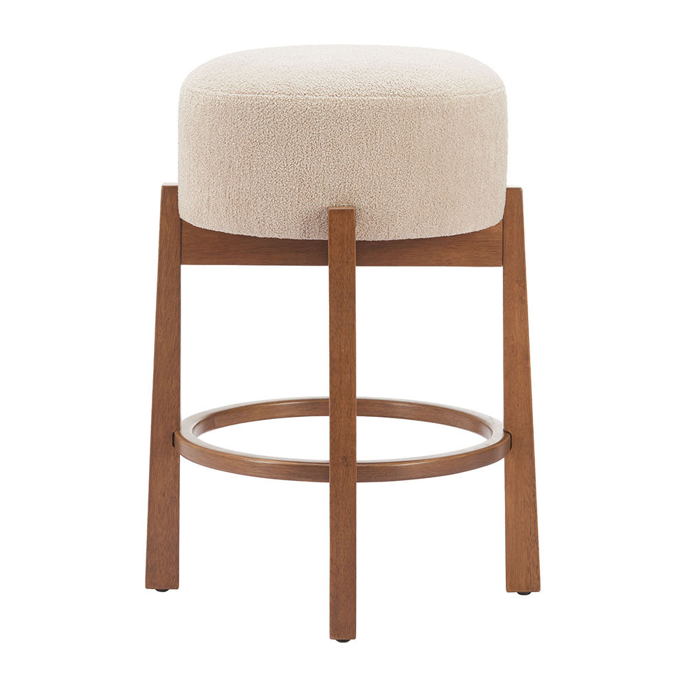 NADE COUNTER STOOL BEIGE & WALNUT