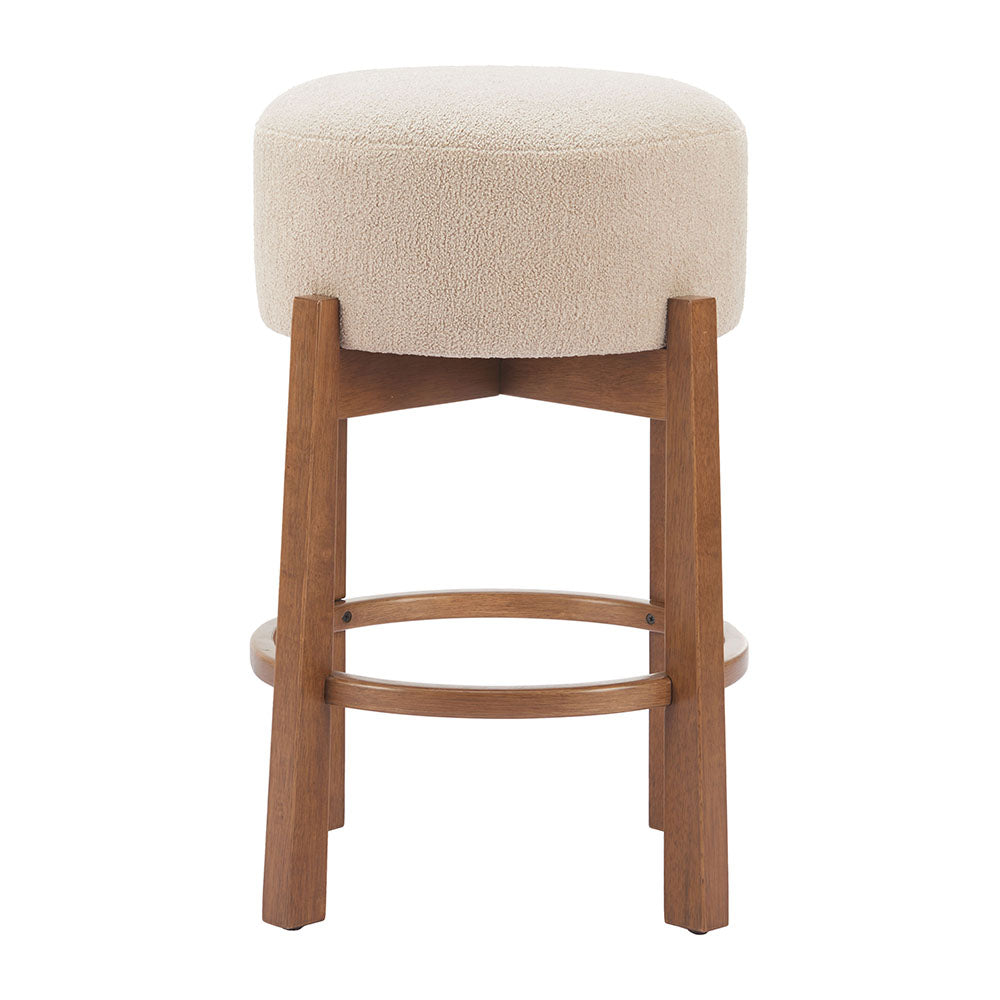 NADE COUNTER STOOL BEIGE & WALNUT